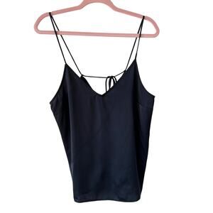 STARS ABOVE Black Satin Cami Tank Back Tie Womens M Y2K Going Out